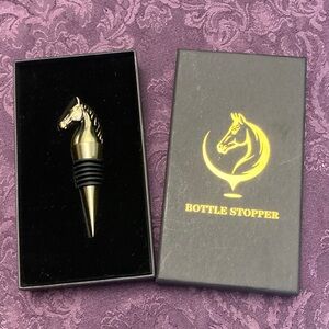 Horse Bottle Stopper Saver Wine Champagne 
Bronze NIB